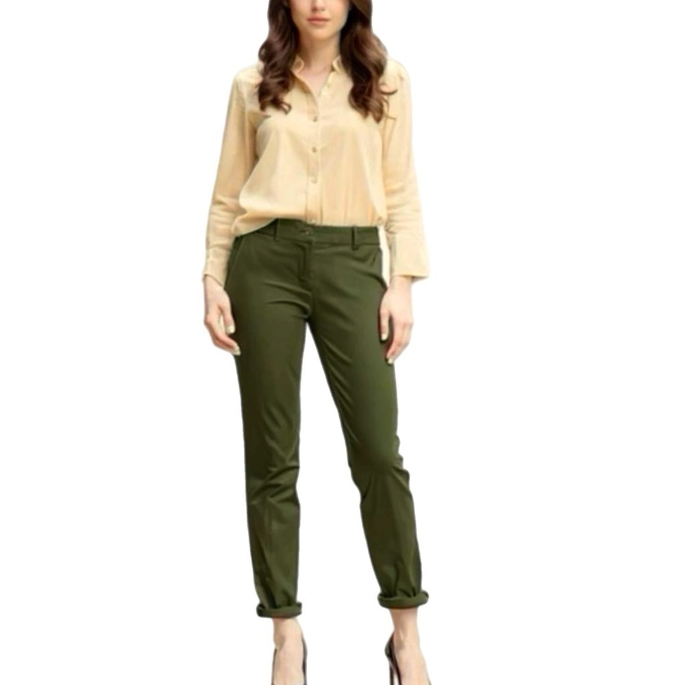 J. Crew Bennet Chino Straight Trousers Women’s Sz 6 Regular Preppy Olive Pants